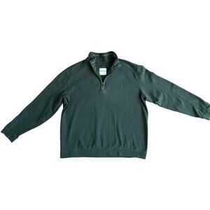 TOMMY BAHAMA Men's Quarter Zip Sweater Long Sleeve Pima Cotton Green Size XXL